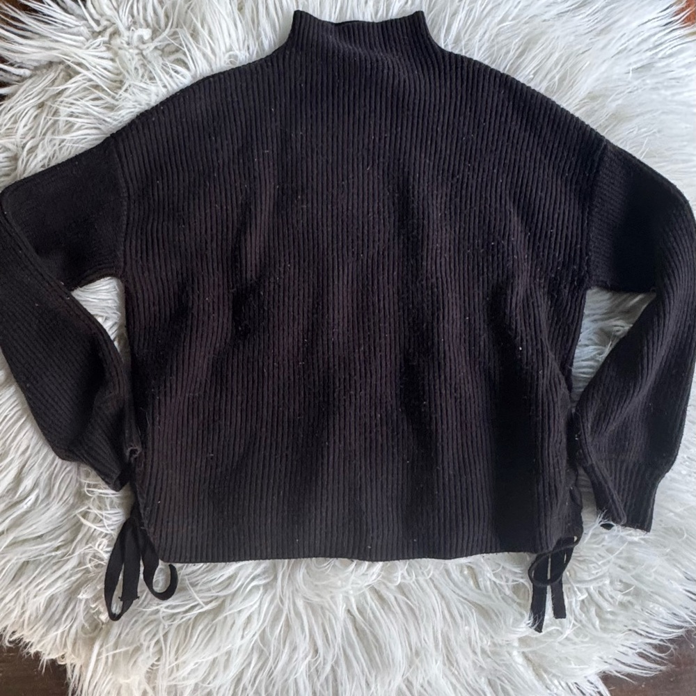 Max Studio Black Sweater Mock Neck Style